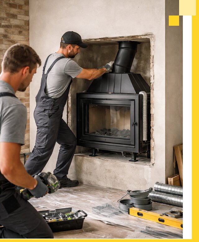 Установка каминных топок в Удомле: монтаж, подключение