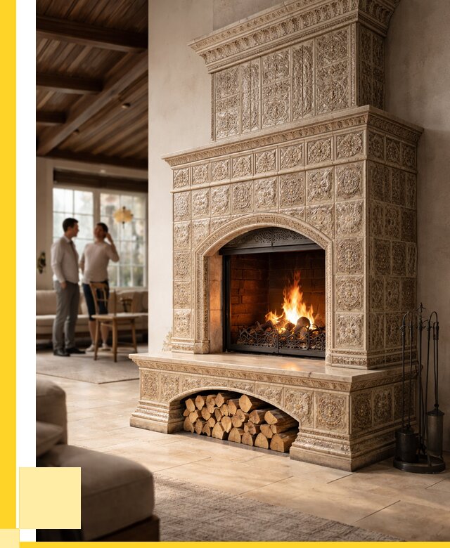 Купить изразцовый камин в Удомле от 259725 р. | ЭриданДмл