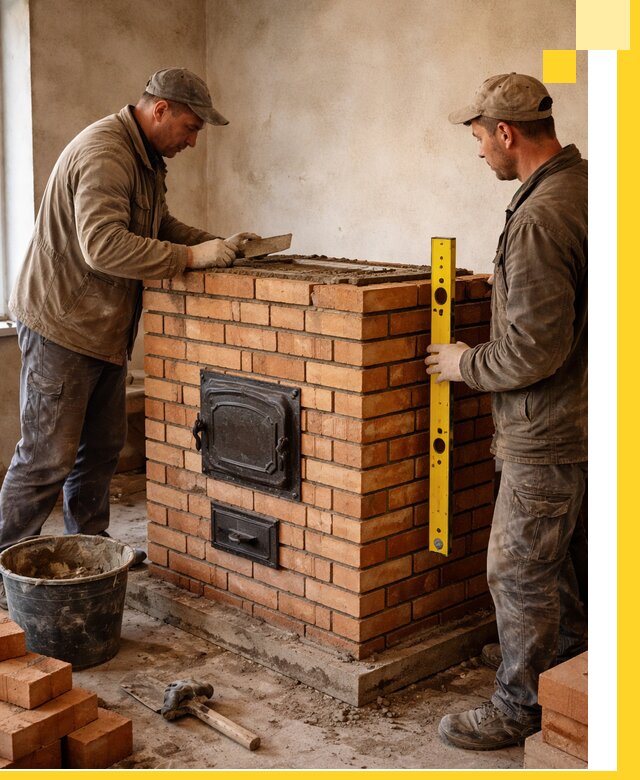 Отопительные печи под ключ в Удомле, установка и сборка