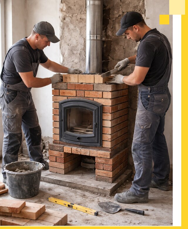 Монтаж печи камина под ключ в Удомле с гарантией и пусконаладкой