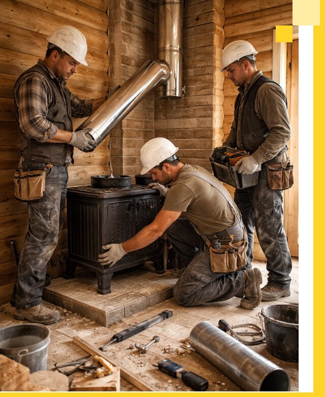 Профессиональный монтаж банных печей и дымоходов в Удомле