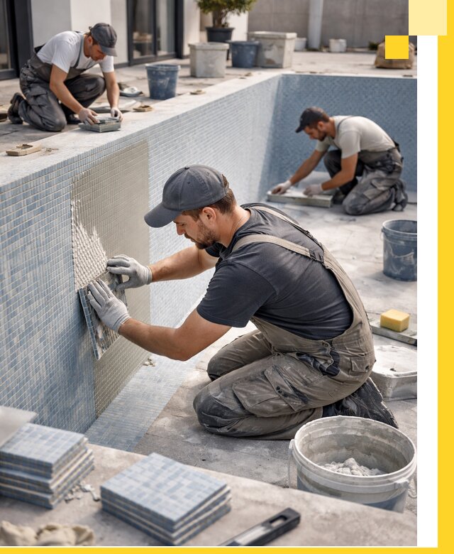 Облицовка бассейнов в Удомле плитка мозаика гидроизоляция