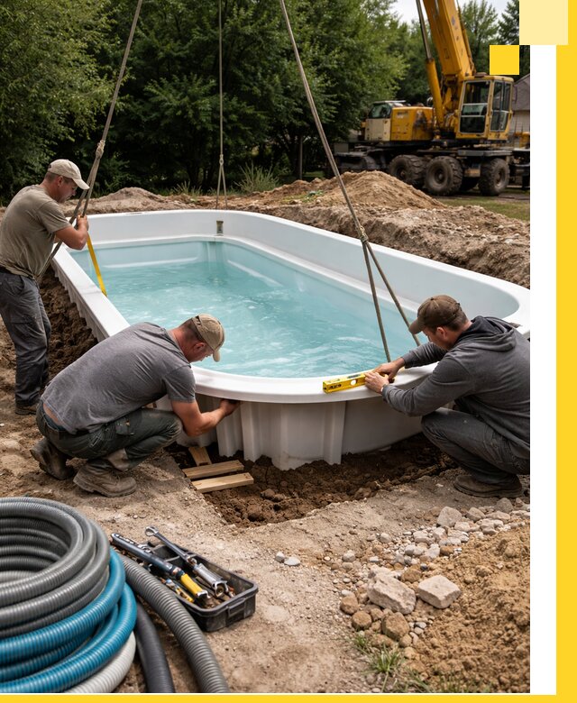 Установка и монтаж композитных бассейнов под ключ в Удомле