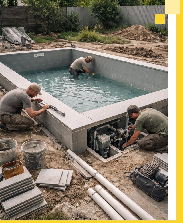 Строительство и монтаж бассейнов для дачи под ключ в Удомле