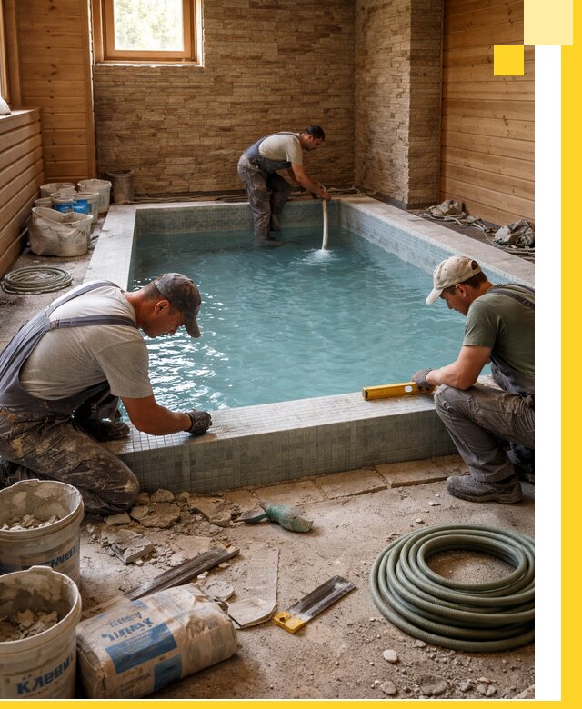 Проектирование и строительство бассейнов для бани в Удомле