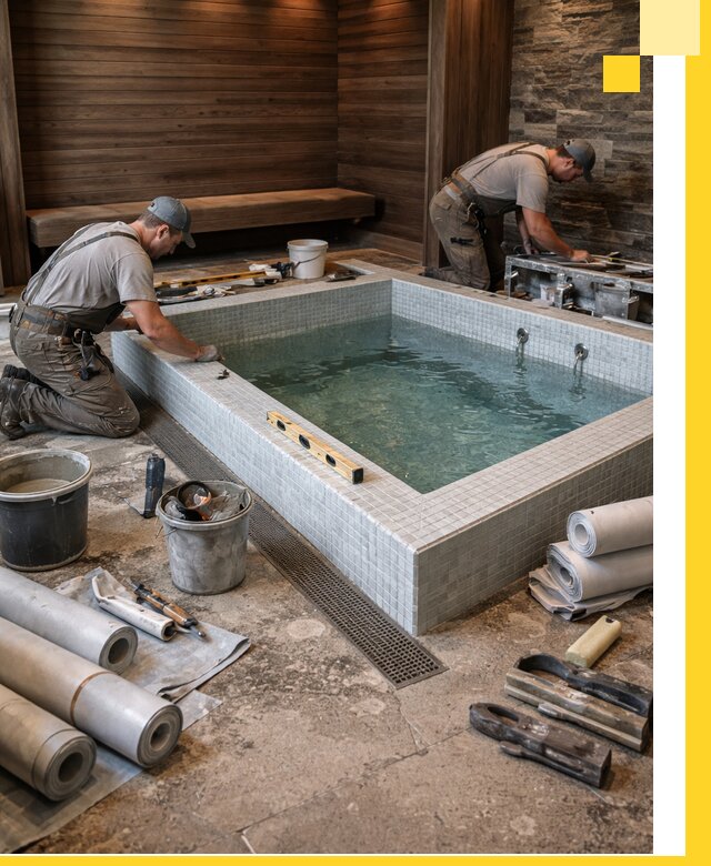 Установка и строительство бассейнов для сауны в Удомле