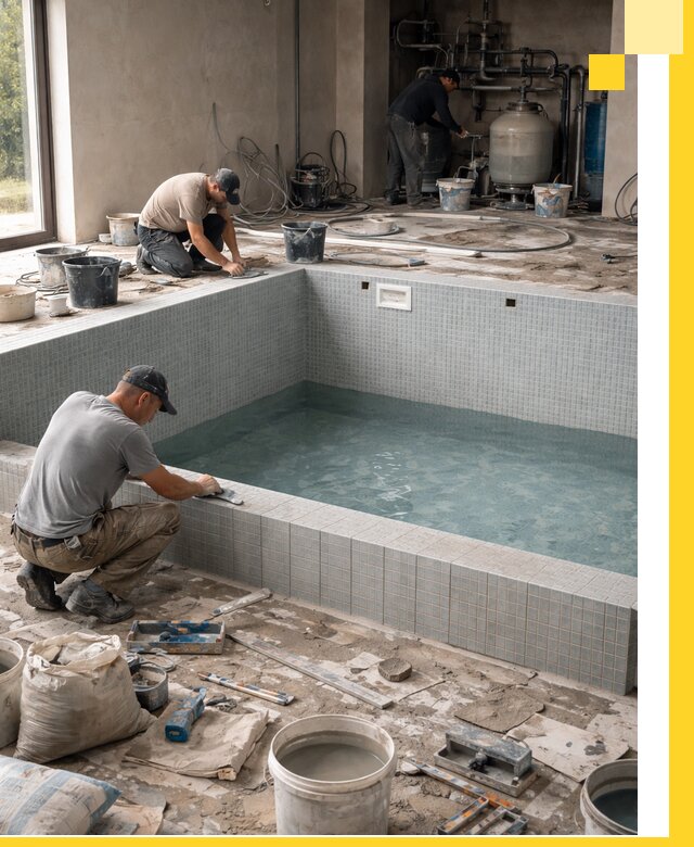 Строительство и монтаж бассейнов в помещении в Удомле