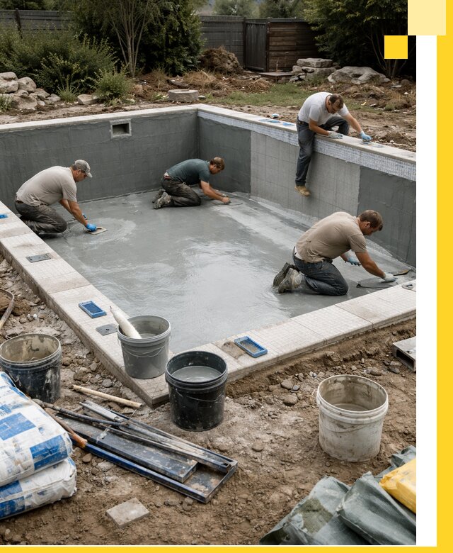 Изготовление и монтаж чаши бассейна под ключ в Удомле