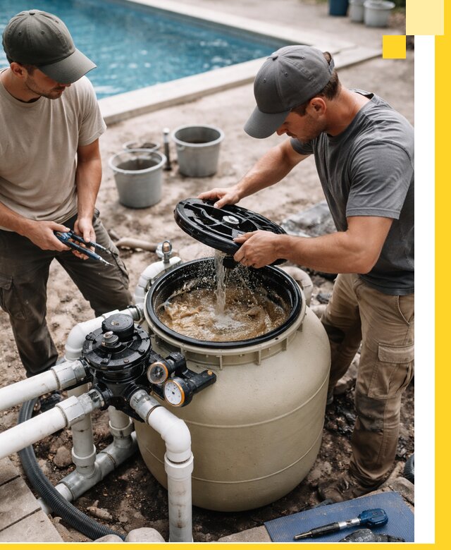 Установка и обслуживание песочных фильтров для бассейнов в Удомле