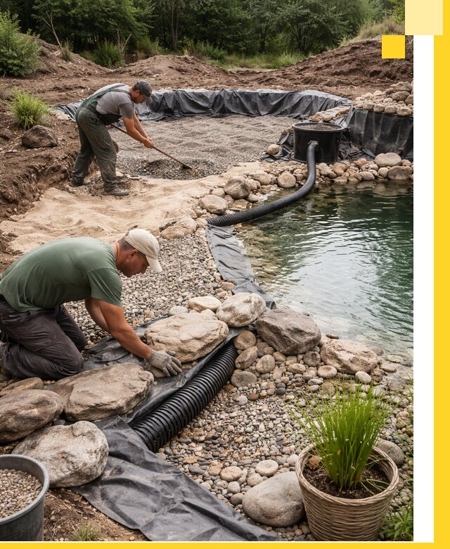 Строительство природных бассейнов и озер в Удомле под ключ