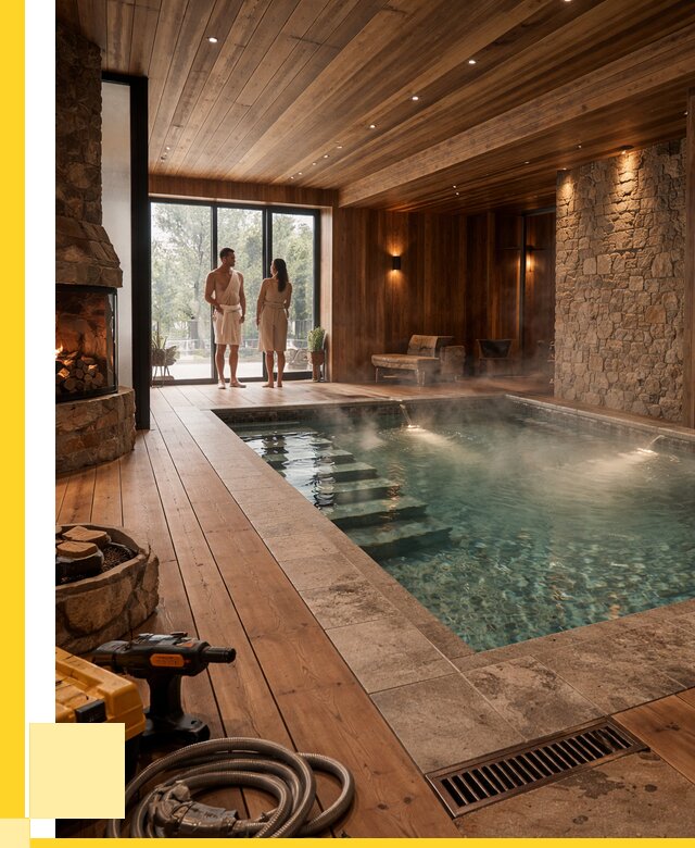 Проекты бань с бассейном под ключ в Удомле от 77918 р., ЭриданДмл