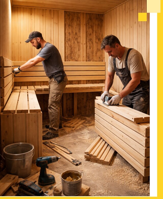 Профессиональный комплексный ремонт саун под ключ в Удомле