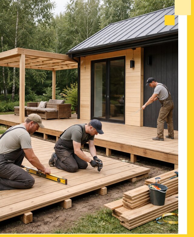 Строительство бань с террасой и бассейном под ключ в Удомле