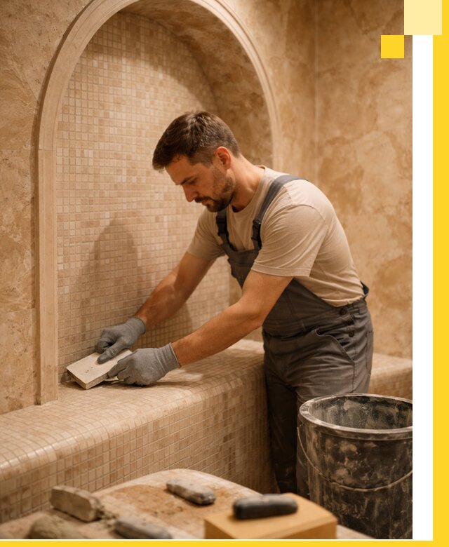 Профессиональная отделка хамамов с мозаикой под ключ в Удомле